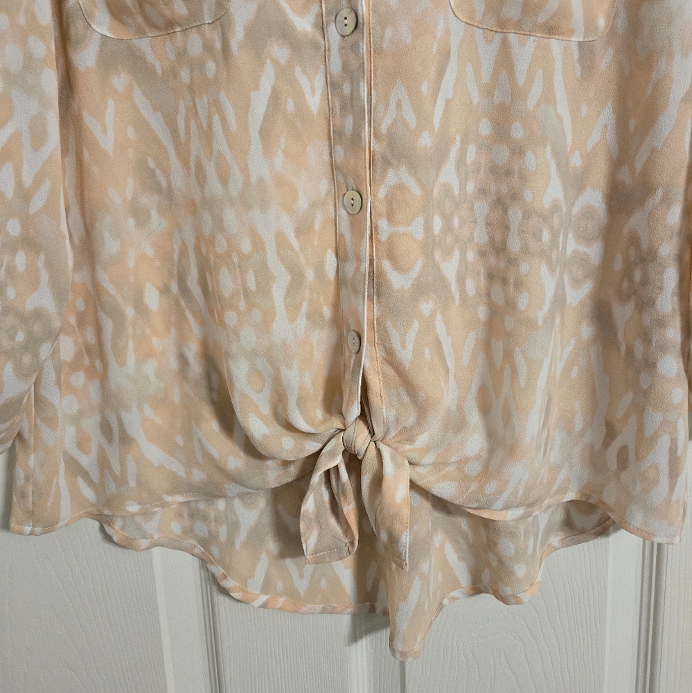 Ruby Road Peach Button Front Blouse Size 16 - image 3